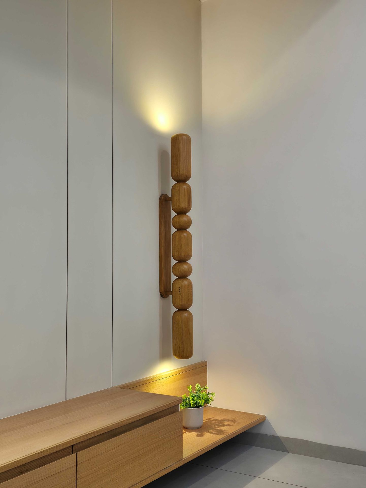 Wooden Light - triveni- at ceiling - by advit design lab