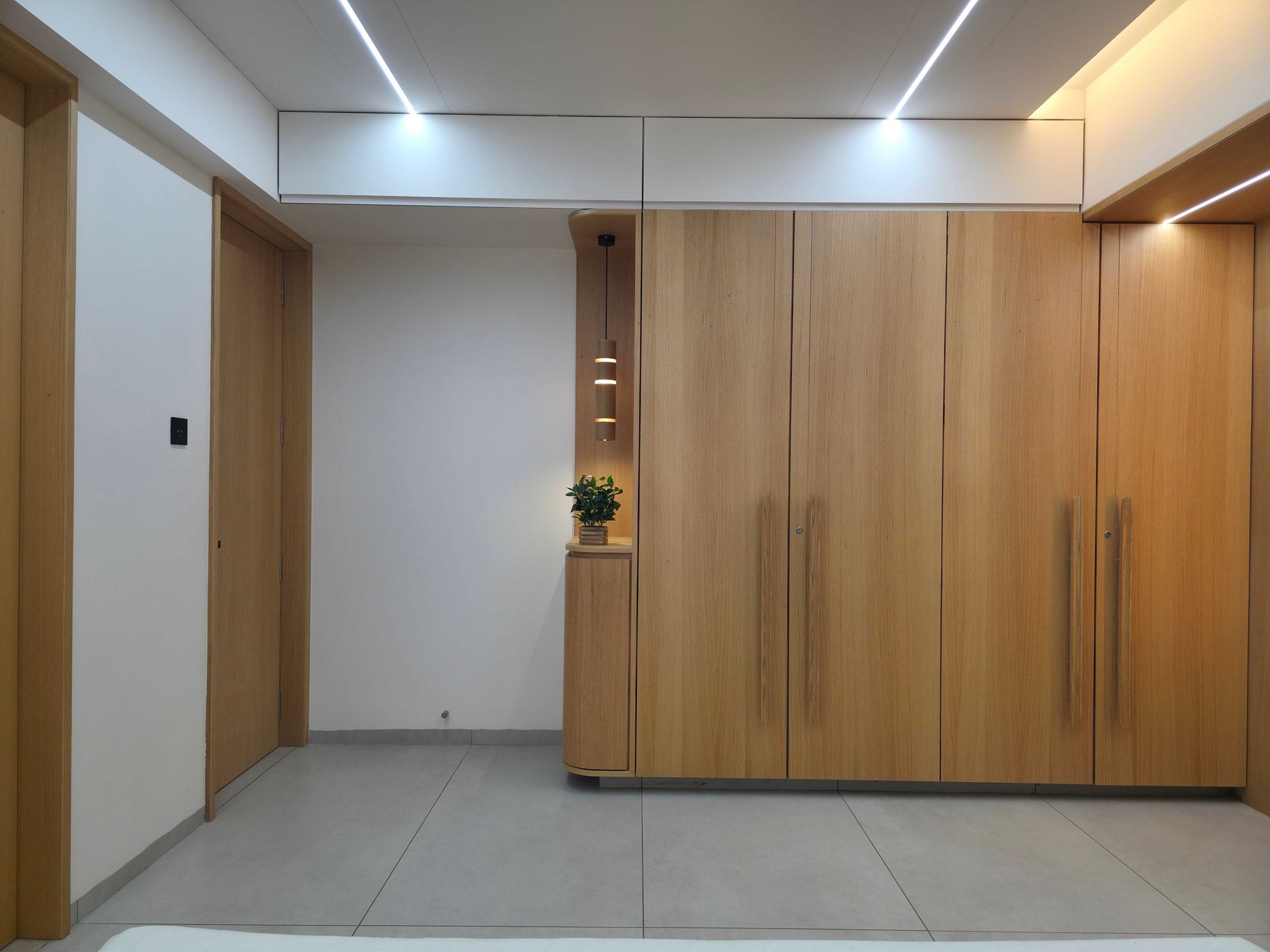 Wooden light - triveni - at wardrobe - by advit design lab