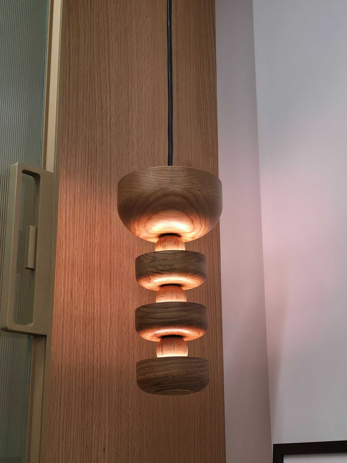 Wooden light - jyoti - at temple - by advit design lab